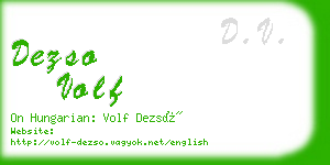 dezso volf business card